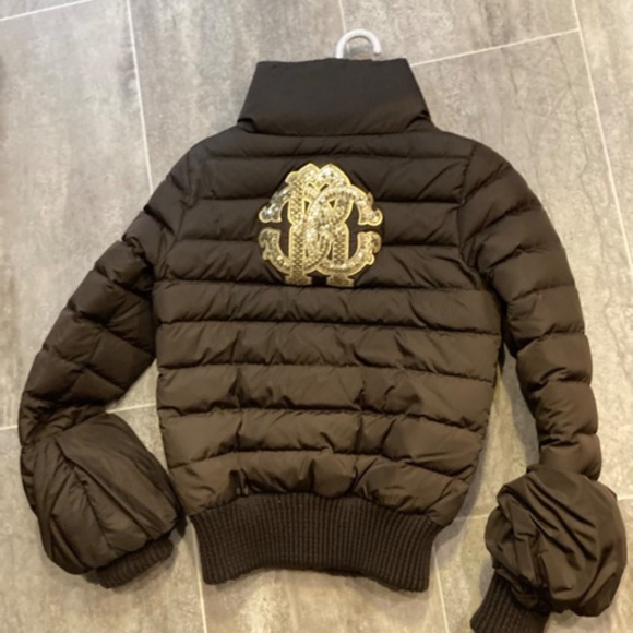 Roberto Cavalli Brown Down Puffer Jacket - Size XS-S - Picture 2 of 10